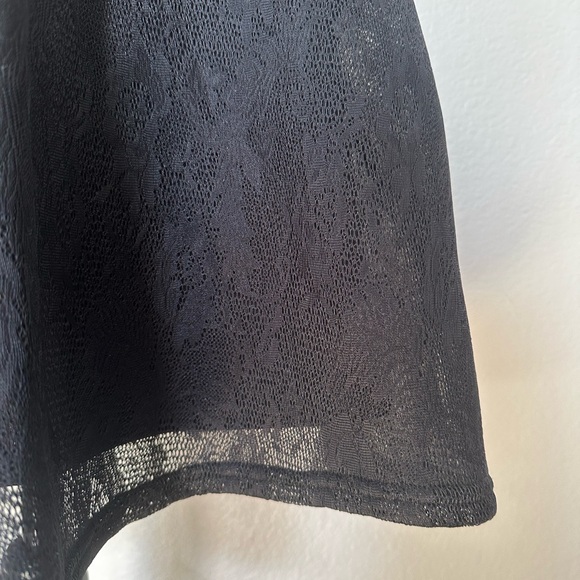 Black Mesh Flower pattern Party High waist Fashion modern Skirt UK brand TFNC - Picture 14 of 16